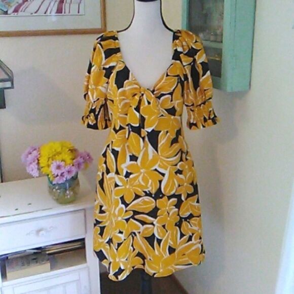 Who What Wear Linen Blend Dress - Picture 1 of 11